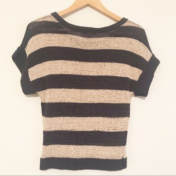 WD NY knit short sleeve striped top SZ XS - Picture 3 of 6